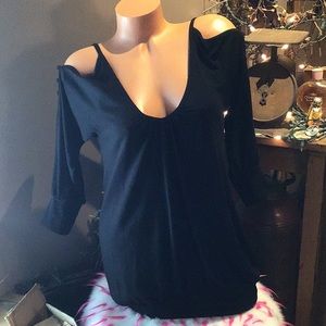 Bebe cold shoulder v neck mini dress S